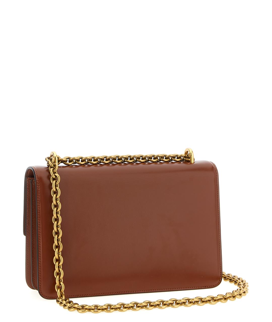 VALENTINO Коричневая кожаная сумка через плечо, фото 2