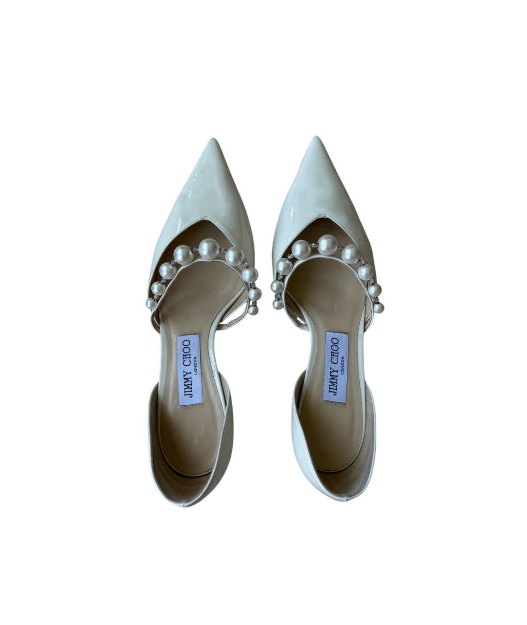 JIMMY CHOO Белые туфли из лакированной кожи, фото 3