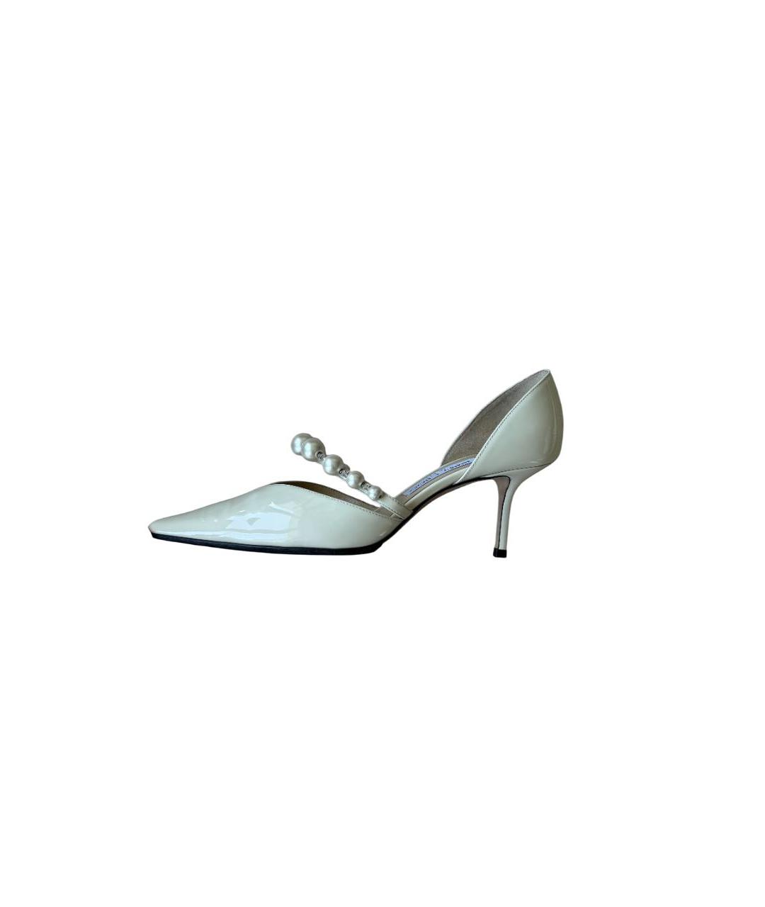 JIMMY CHOO Белые туфли из лакированной кожи, фото 9