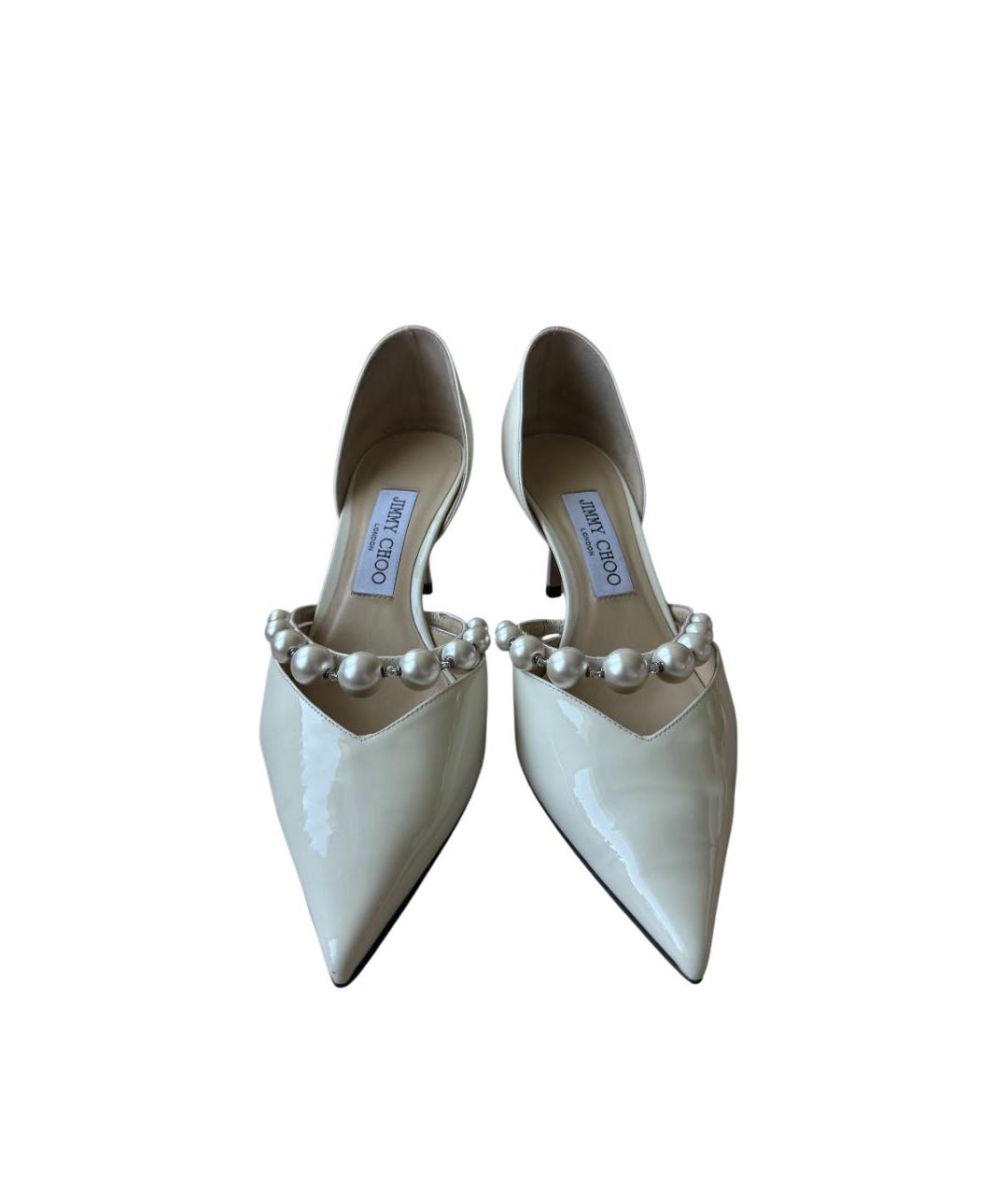 JIMMY CHOO Белые туфли из лакированной кожи, фото 2