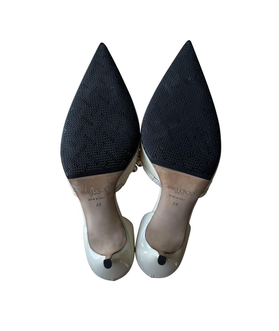 JIMMY CHOO Белые туфли из лакированной кожи, фото 7
