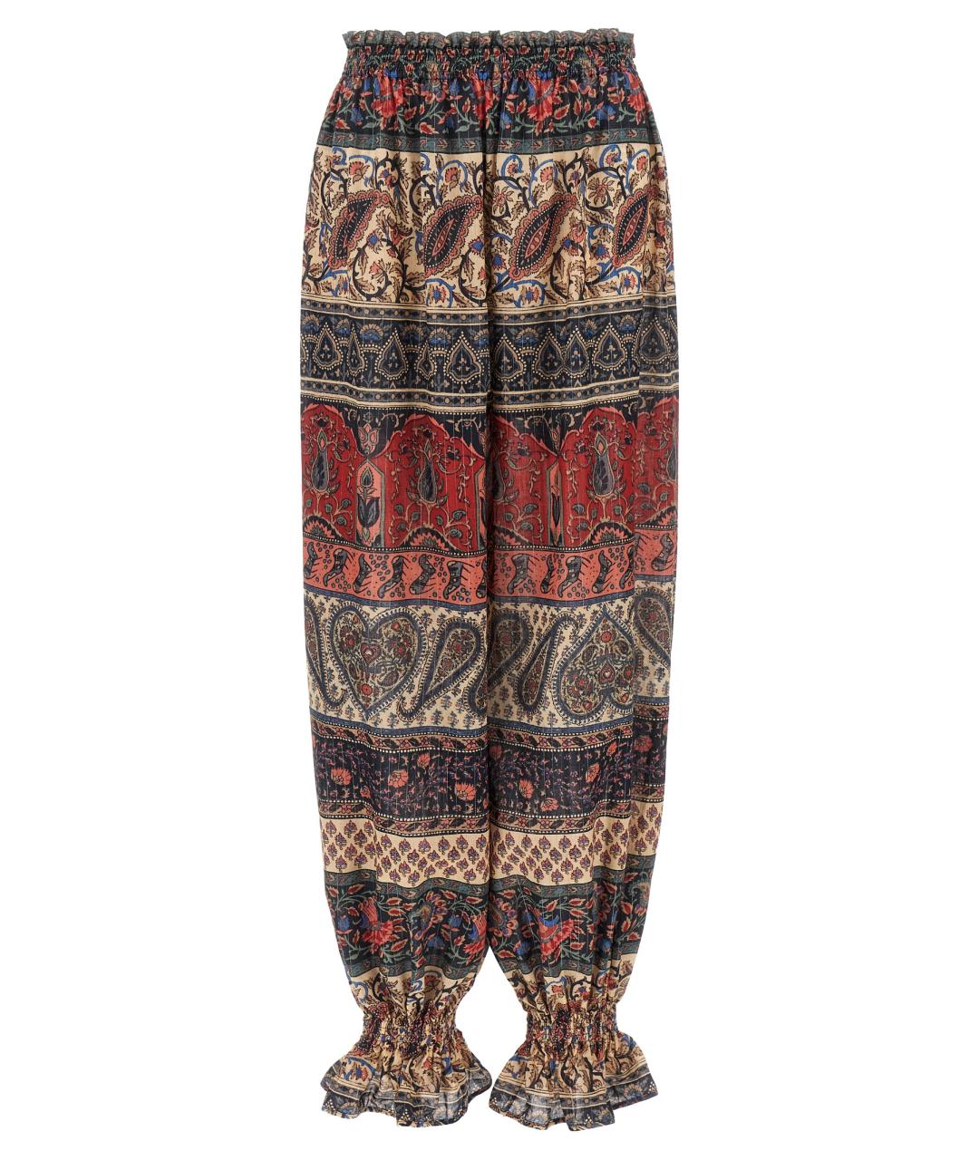 VALENTINO Мульти хлопковые прямые брюки, фото 1