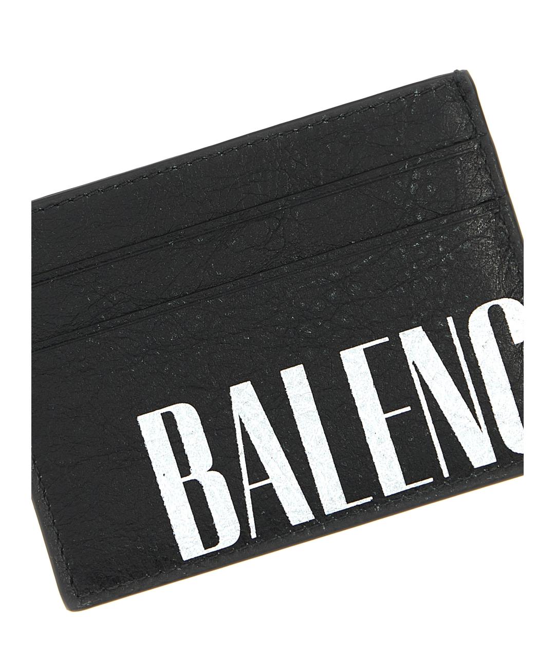 BALENCIAGA Черный кожаный кардхолдер, фото 3