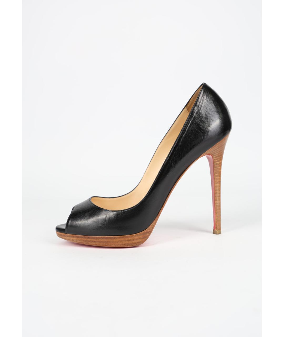 CHRISTIAN LOUBOUTIN Черные кожаные туфли, фото 6