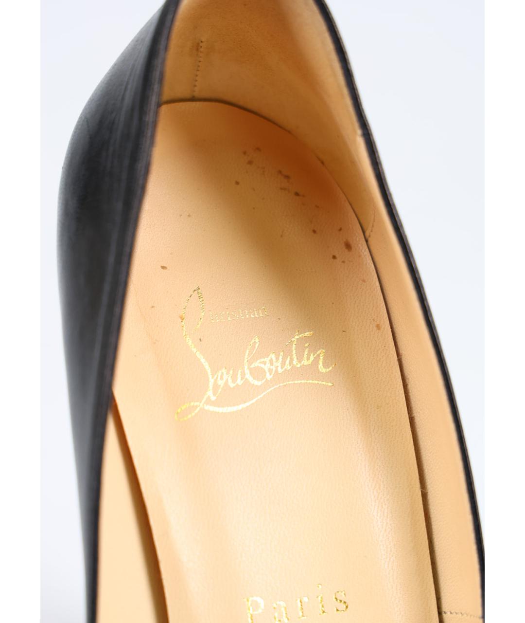 CHRISTIAN LOUBOUTIN Черные кожаные туфли, фото 5