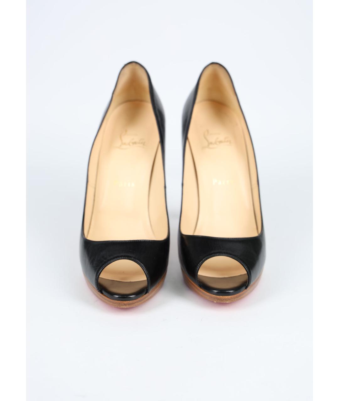 CHRISTIAN LOUBOUTIN Черные кожаные туфли, фото 2