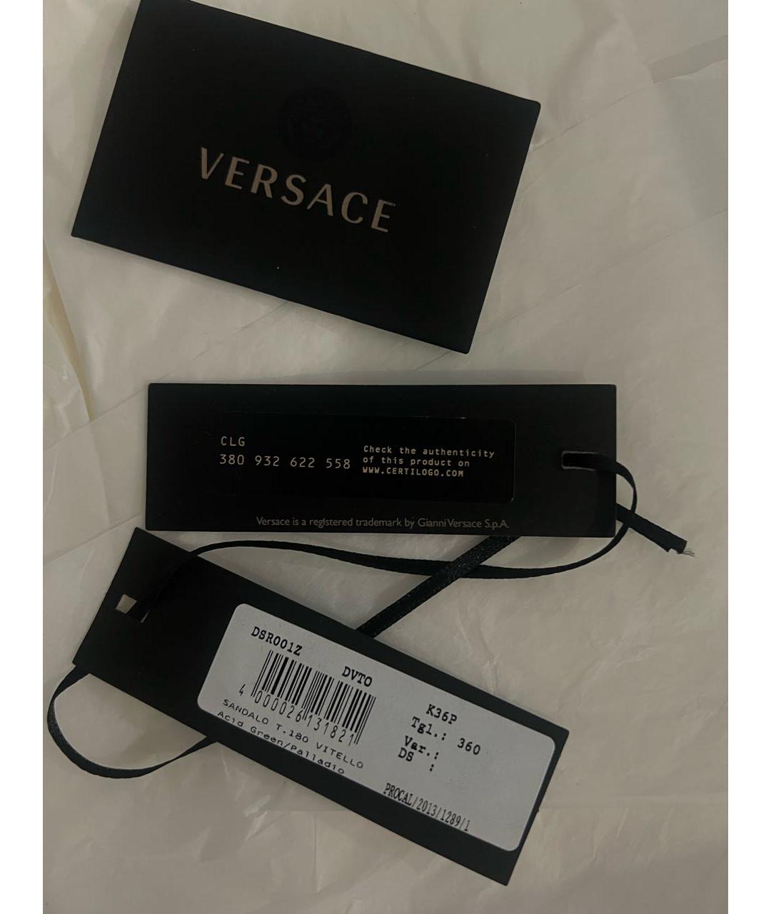 VERSACE Кожаные босоножки, фото 6