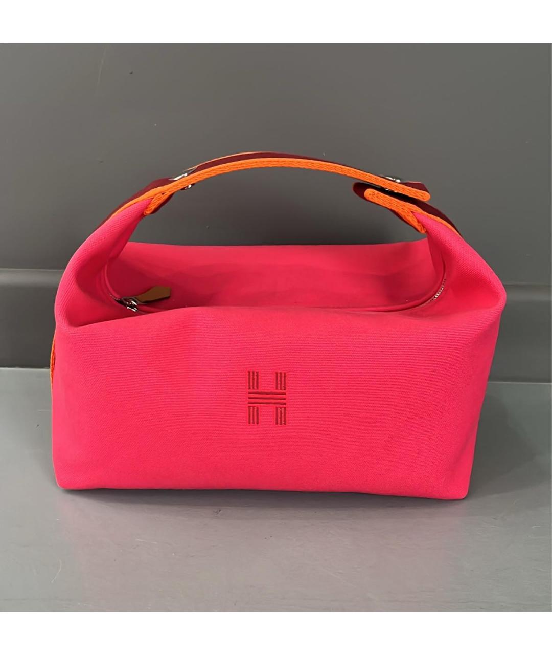 HERMES Фуксия тканевая косметичка, фото 4