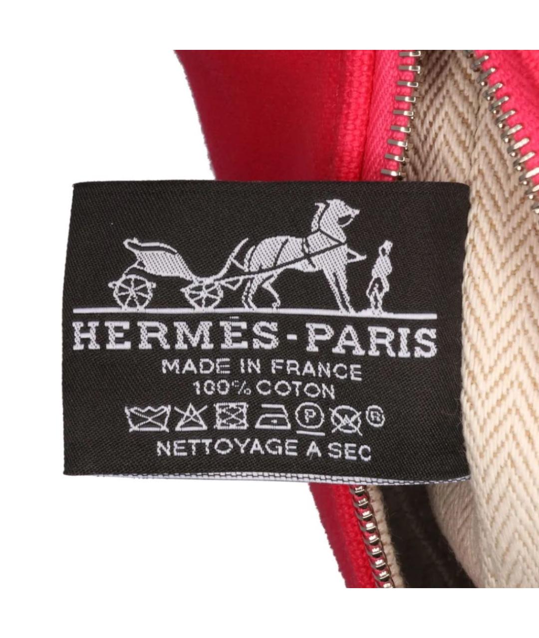 HERMES Фуксия тканевая косметичка, фото 2
