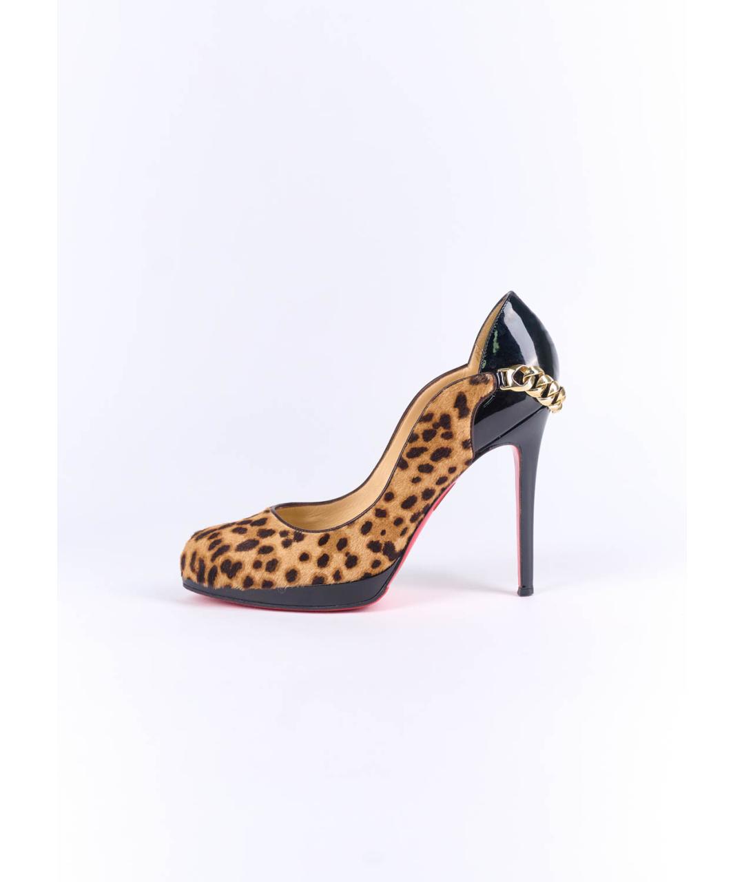 CHRISTIAN LOUBOUTIN Бежевые кожаные туфли, фото 6