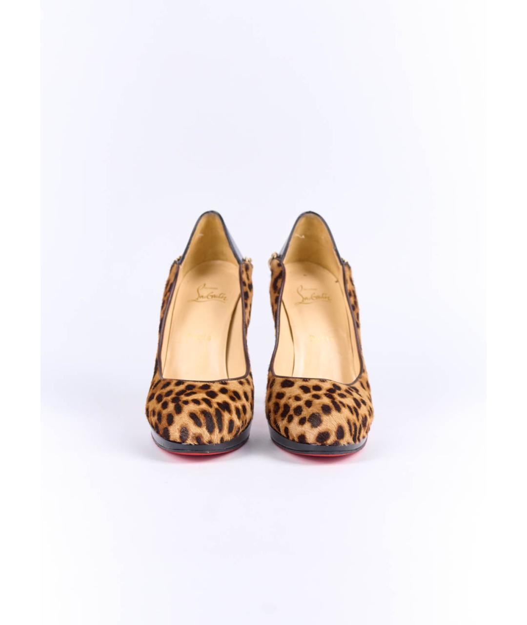 CHRISTIAN LOUBOUTIN Бежевые кожаные туфли, фото 2