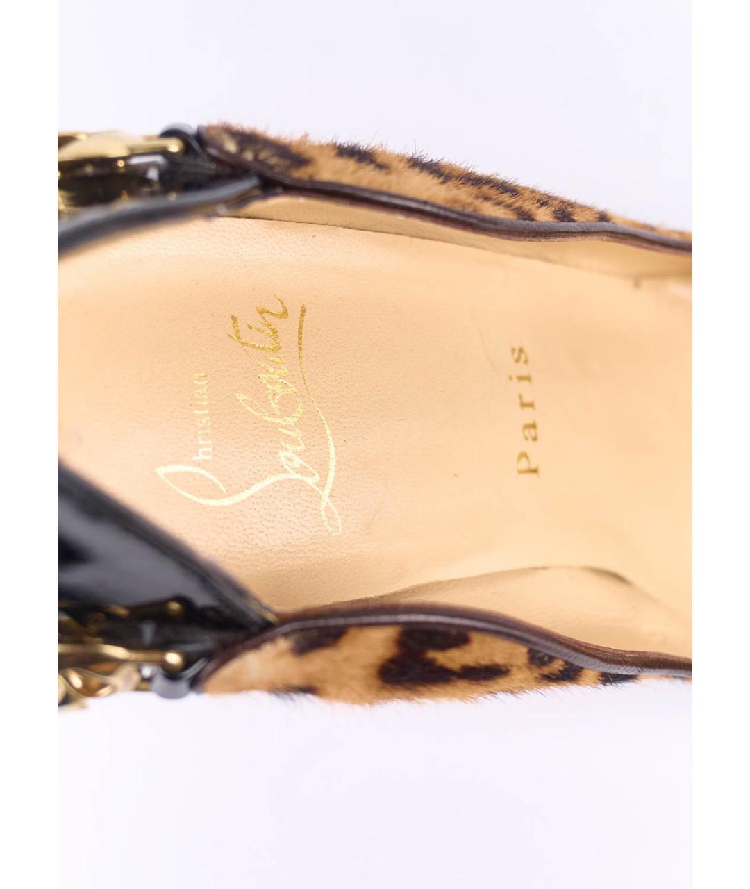 CHRISTIAN LOUBOUTIN Бежевые кожаные туфли, фото 5