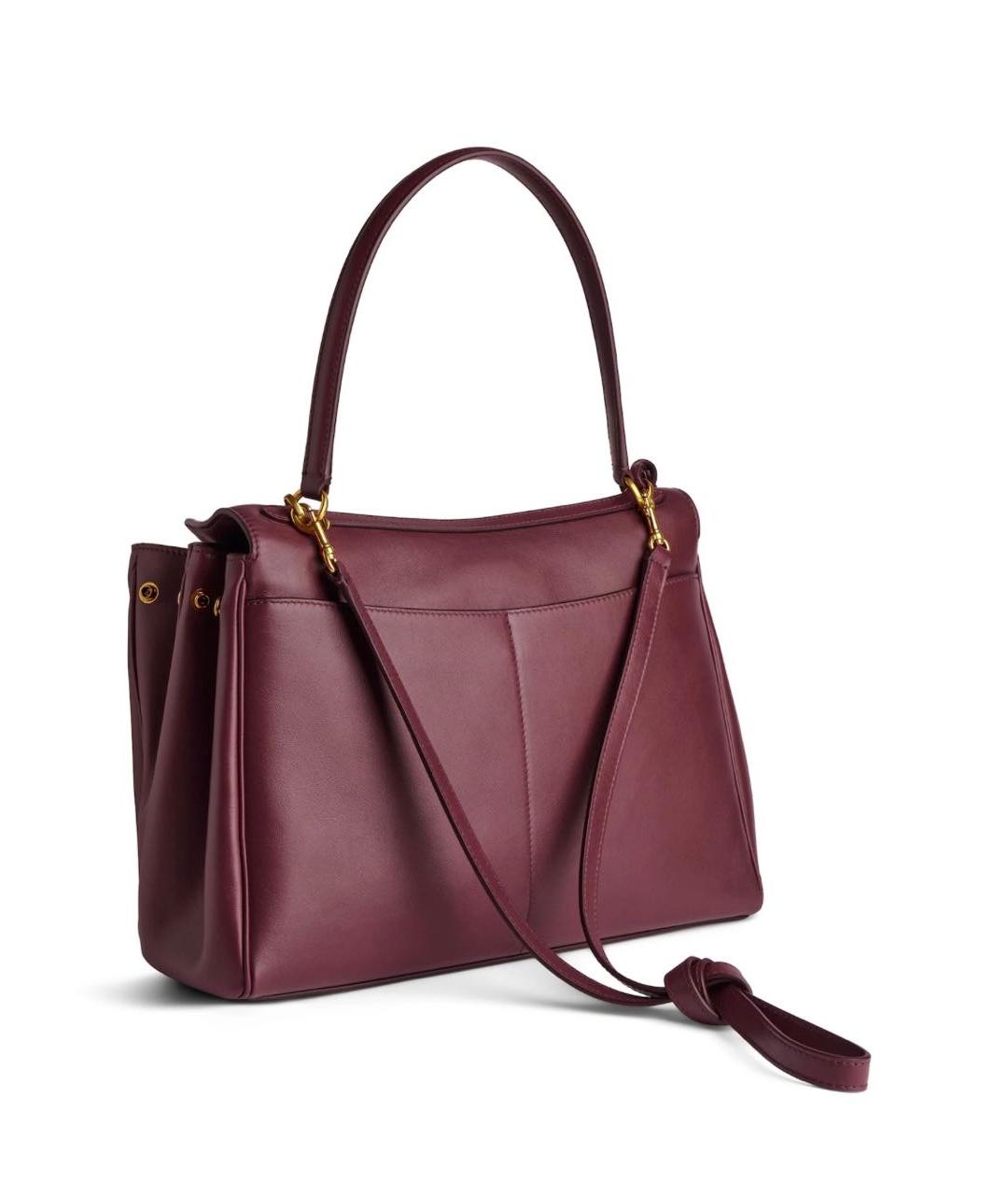 BALENCIAGA Бордовая кожаная сумка через плечо, фото 3