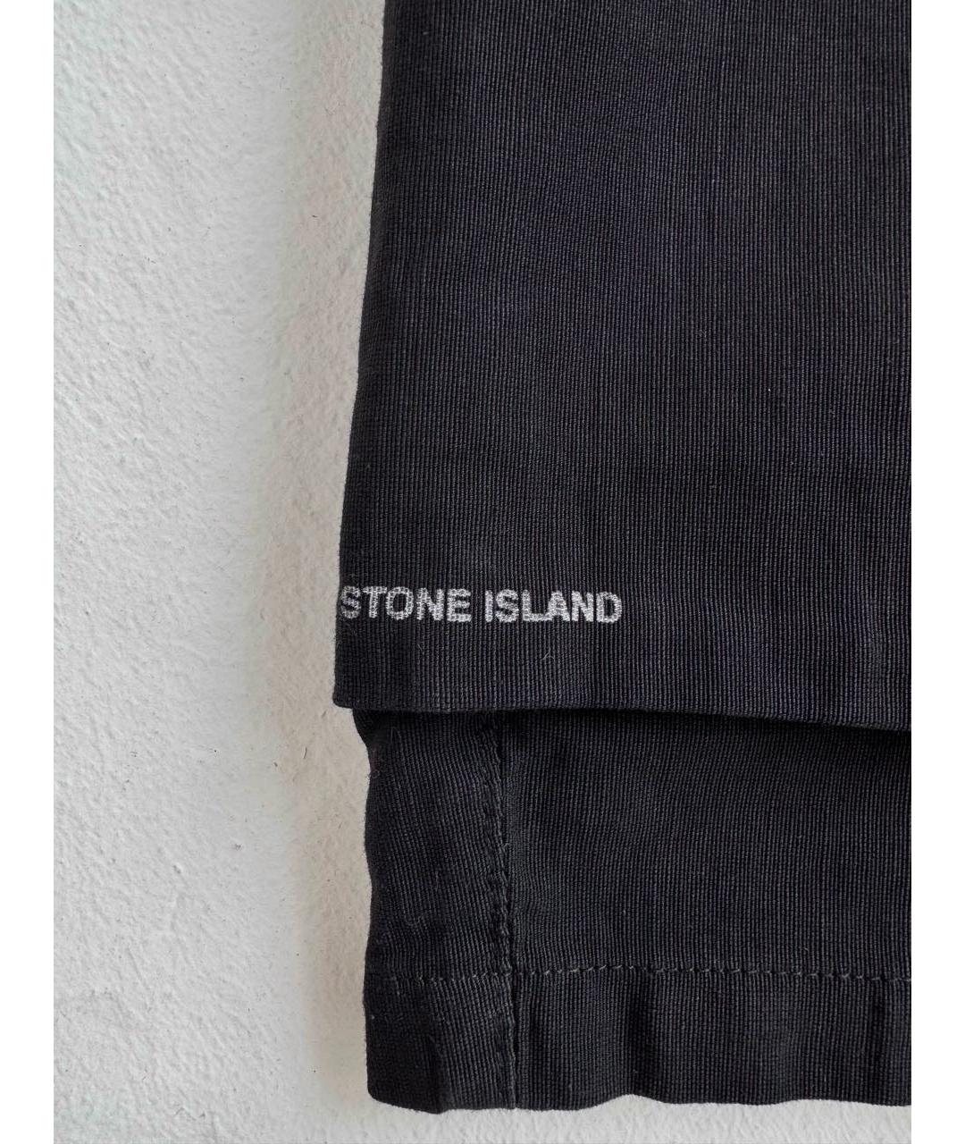 STONE ISLAND Черные хлопковые шорты, фото 4