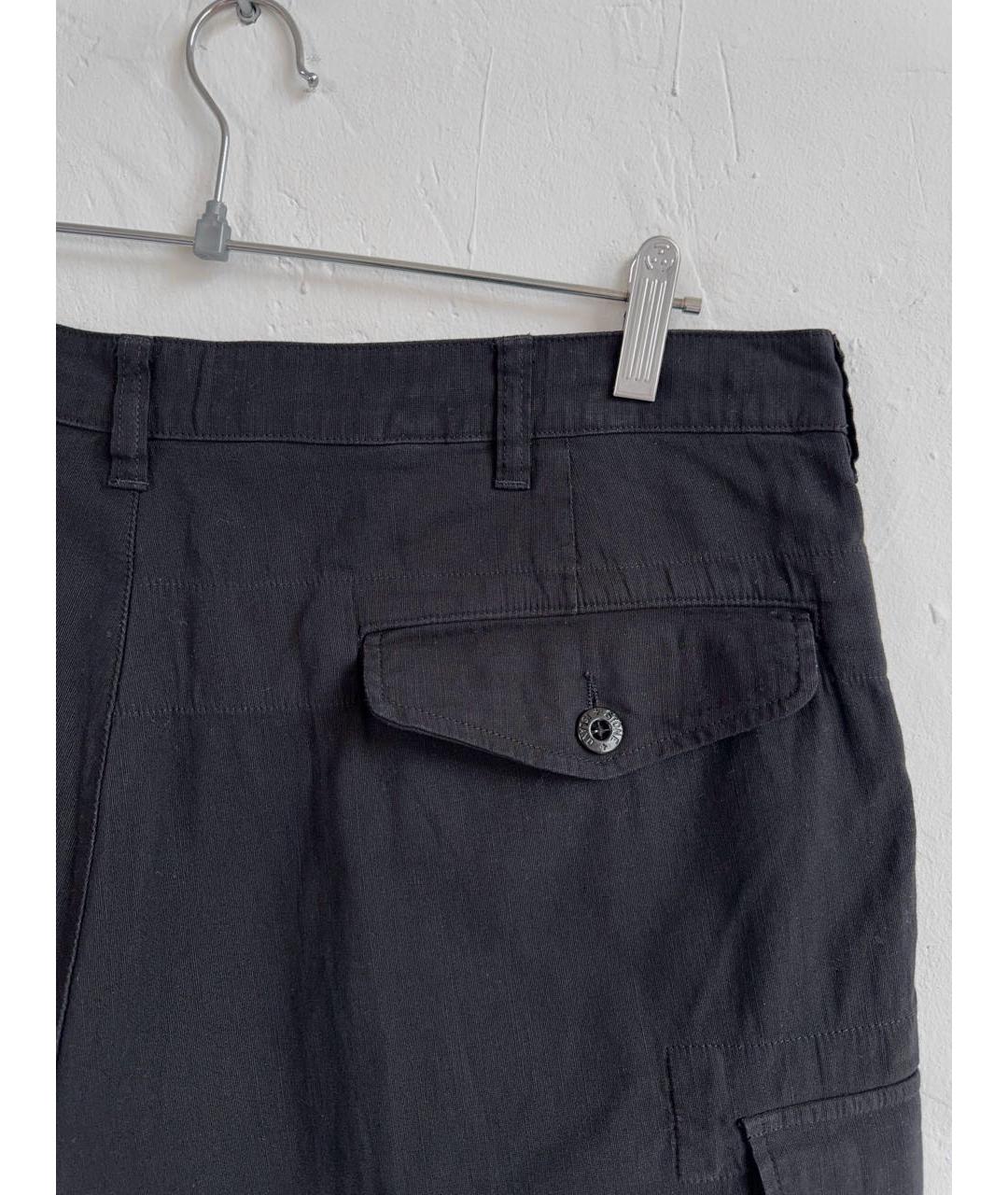 STONE ISLAND Черные хлопковые шорты, фото 8