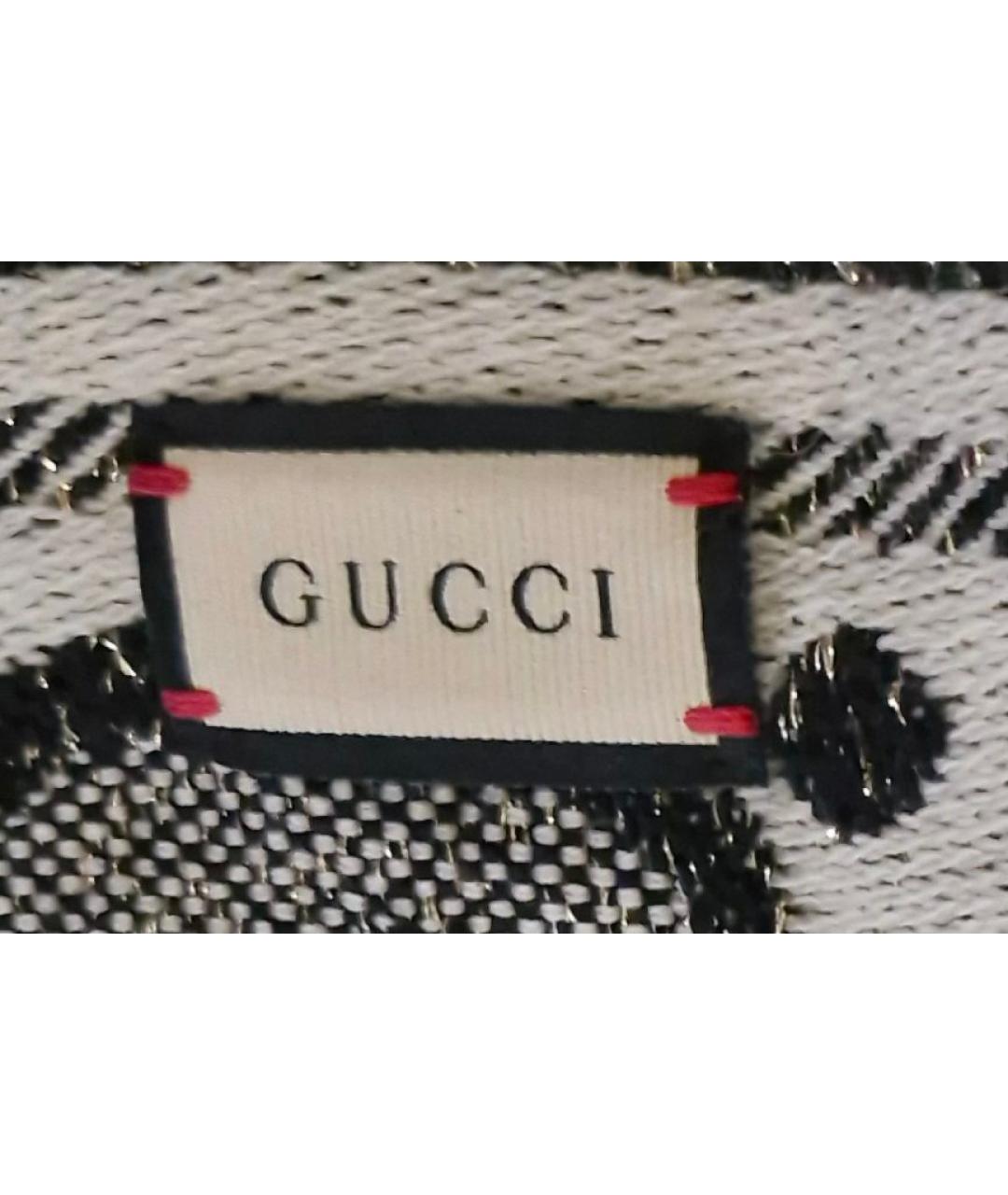 GUCCI Бежевый шерстяной шарф, фото 3