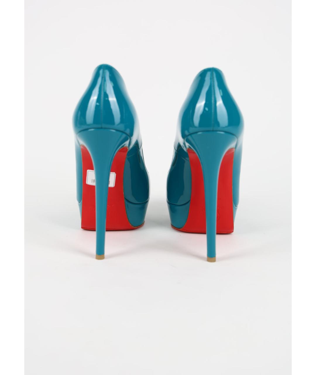 CHRISTIAN LOUBOUTIN Бирюзовые туфли из лакированной кожи, фото 4