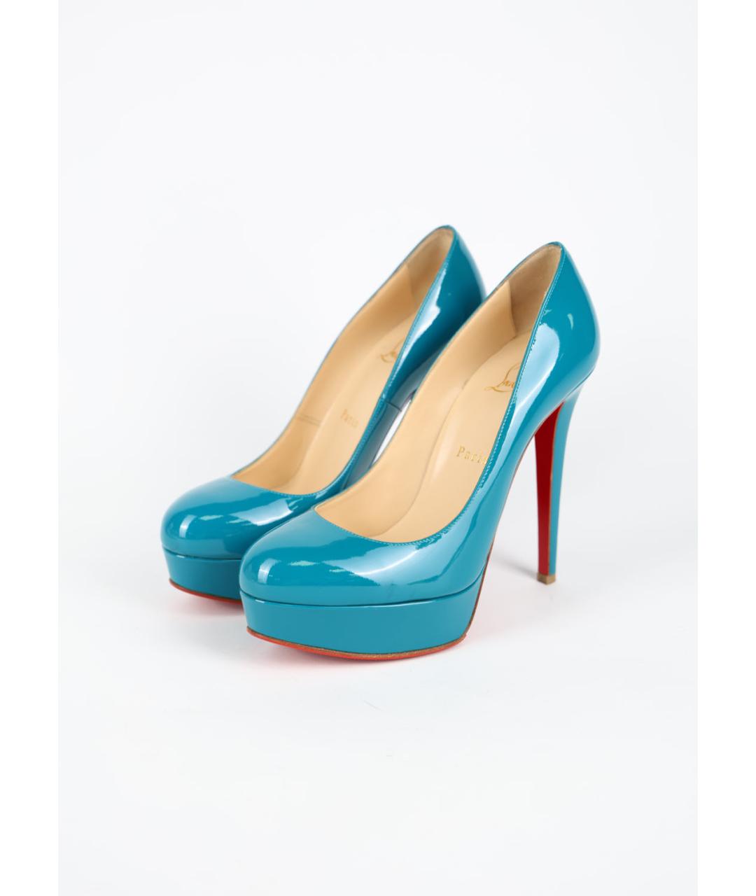 CHRISTIAN LOUBOUTIN Бирюзовые туфли из лакированной кожи, фото 3