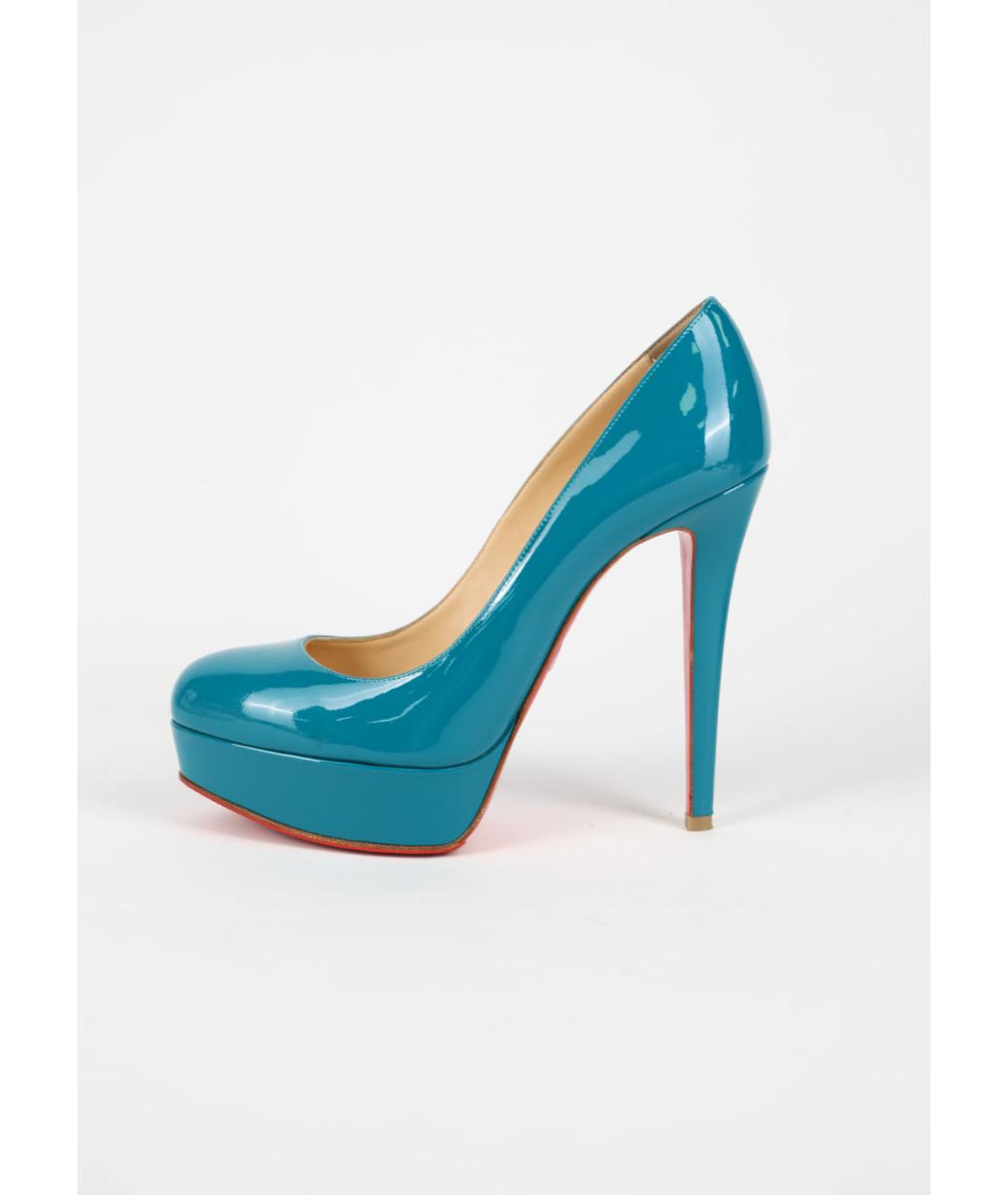 CHRISTIAN LOUBOUTIN Бирюзовые туфли из лакированной кожи, фото 6