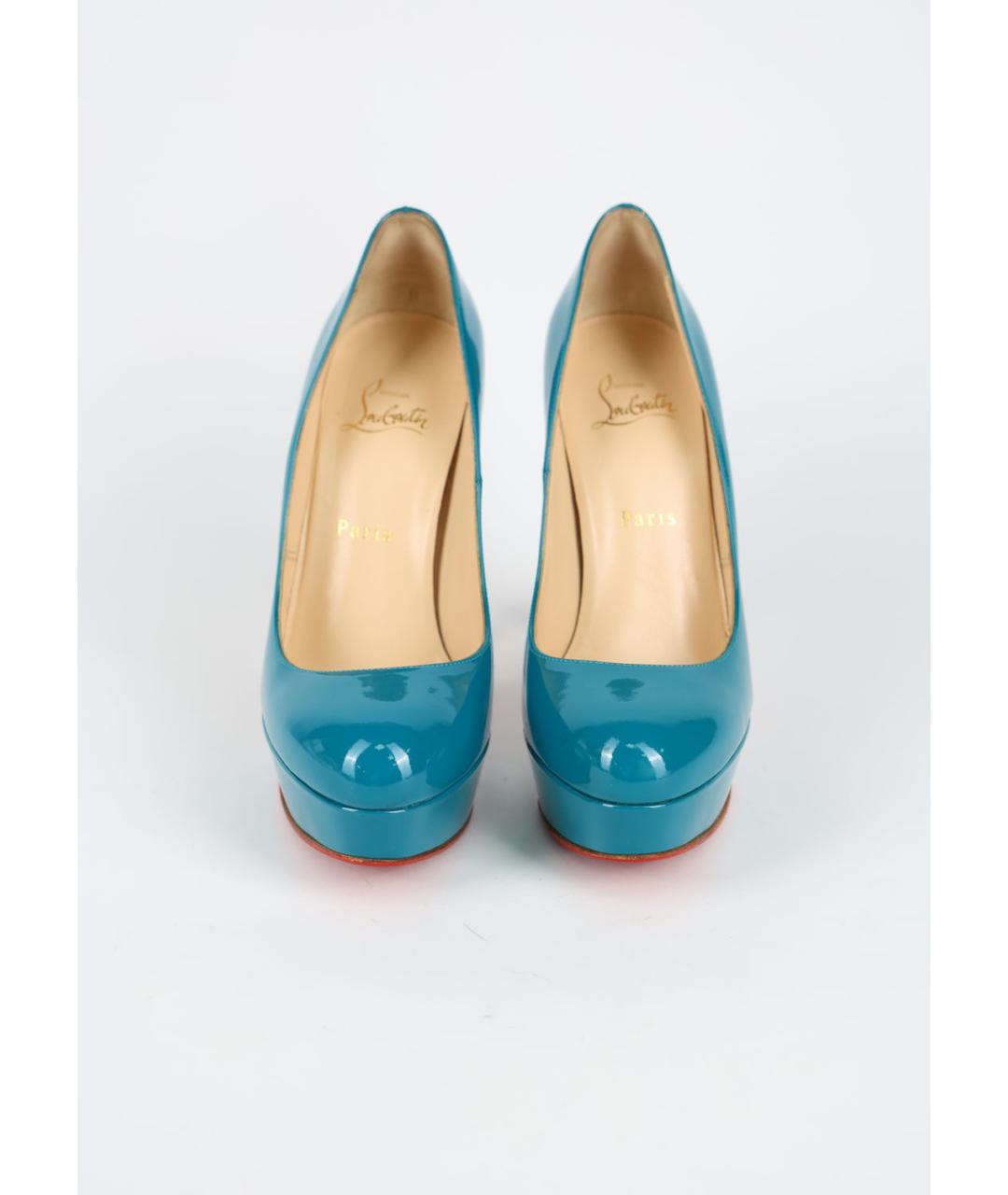 CHRISTIAN LOUBOUTIN Бирюзовые туфли из лакированной кожи, фото 2