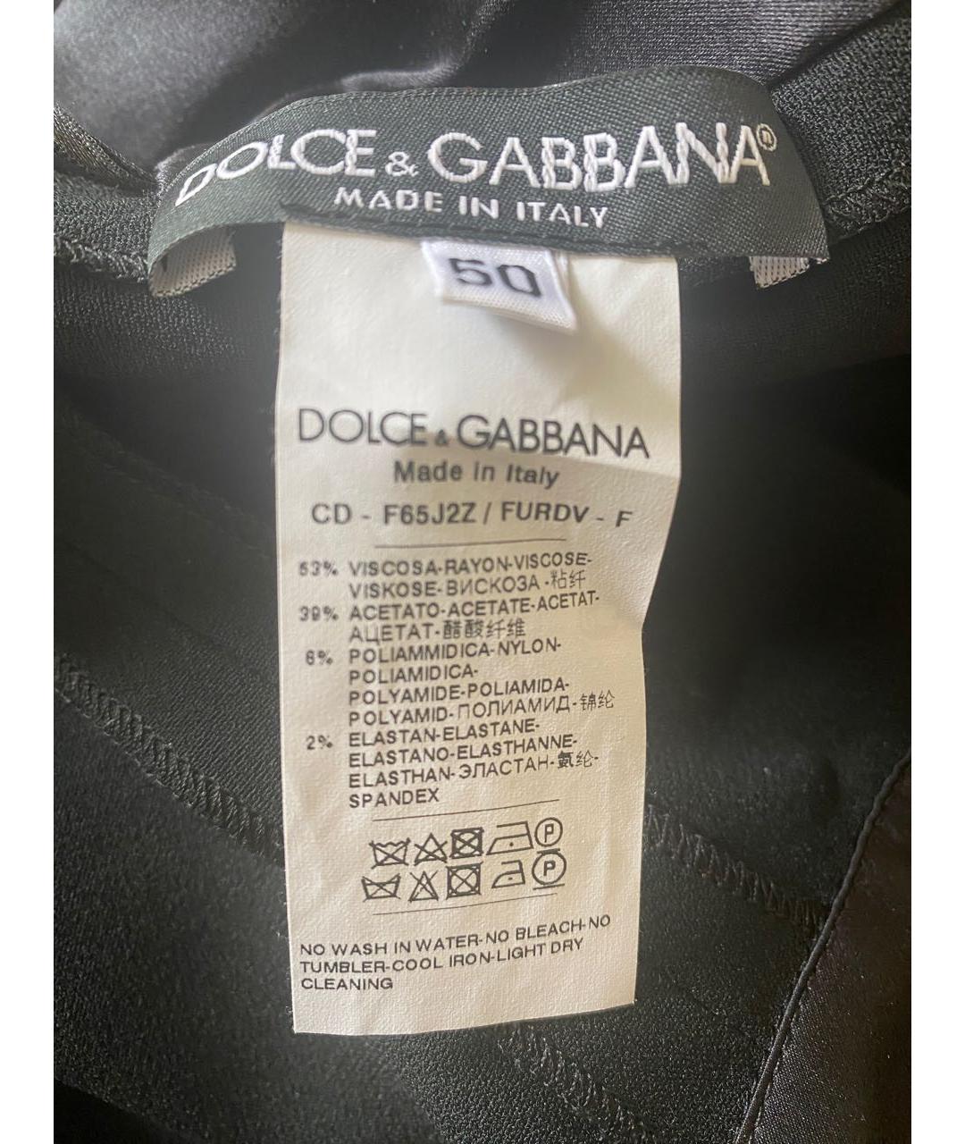 DOLCE&GABBANA Черное вискозное коктейльное платье, фото 3