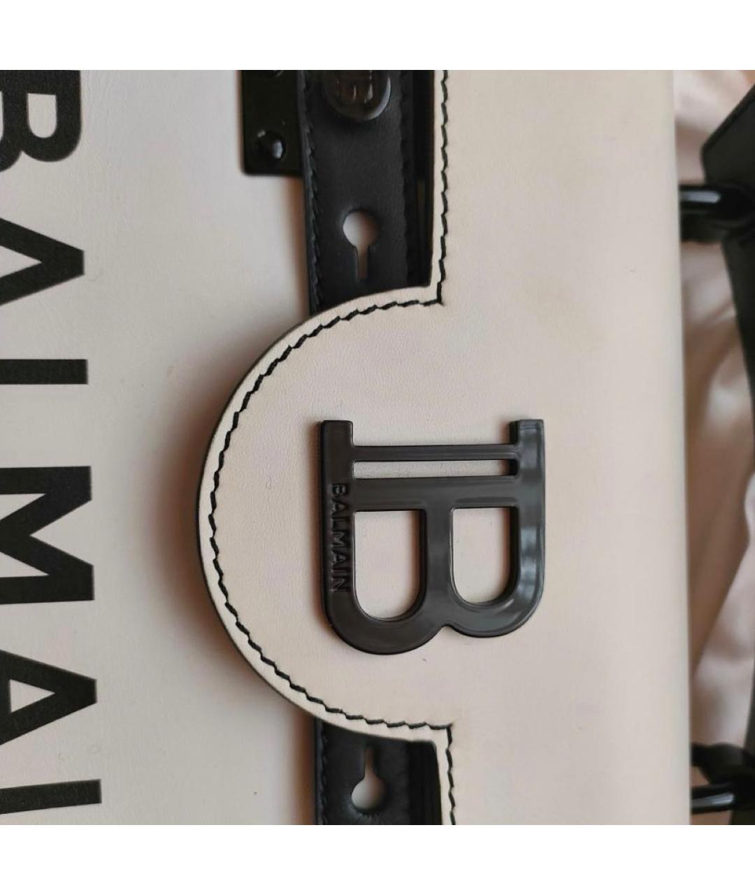 BALMAIN Белая кожаная сумка тоут, фото 3
