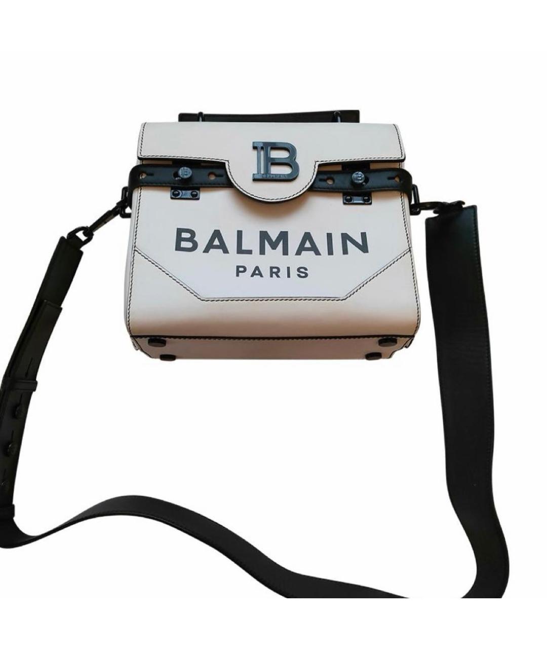 BALMAIN Белая кожаная сумка тоут, фото 1