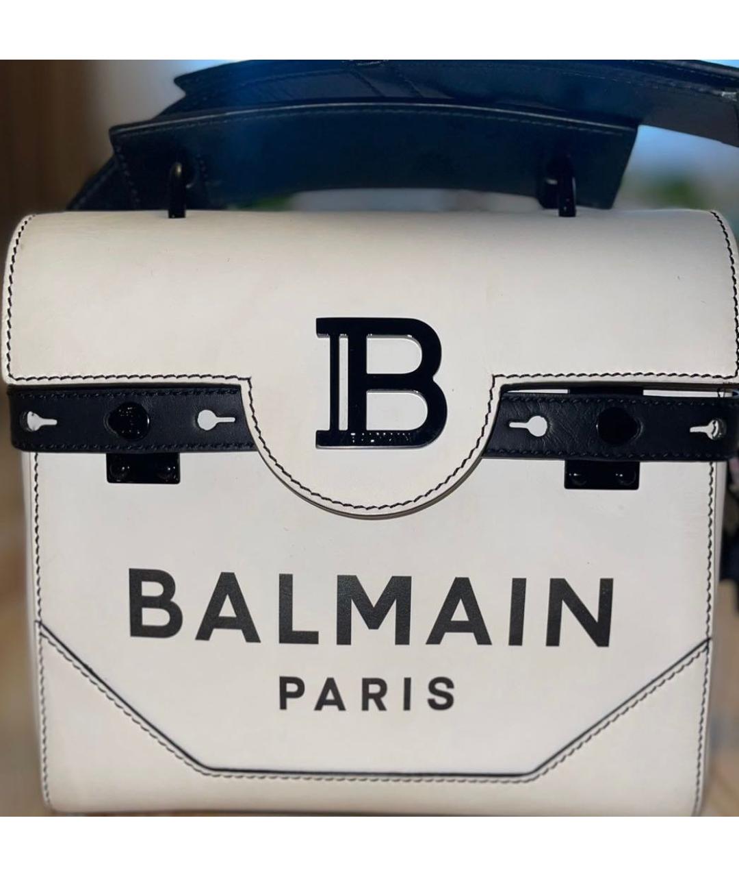 BALMAIN Белая кожаная сумка тоут, фото 5