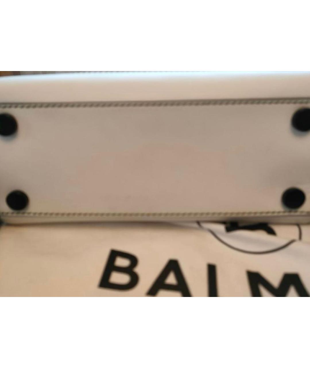 BALMAIN Белая кожаная сумка тоут, фото 4