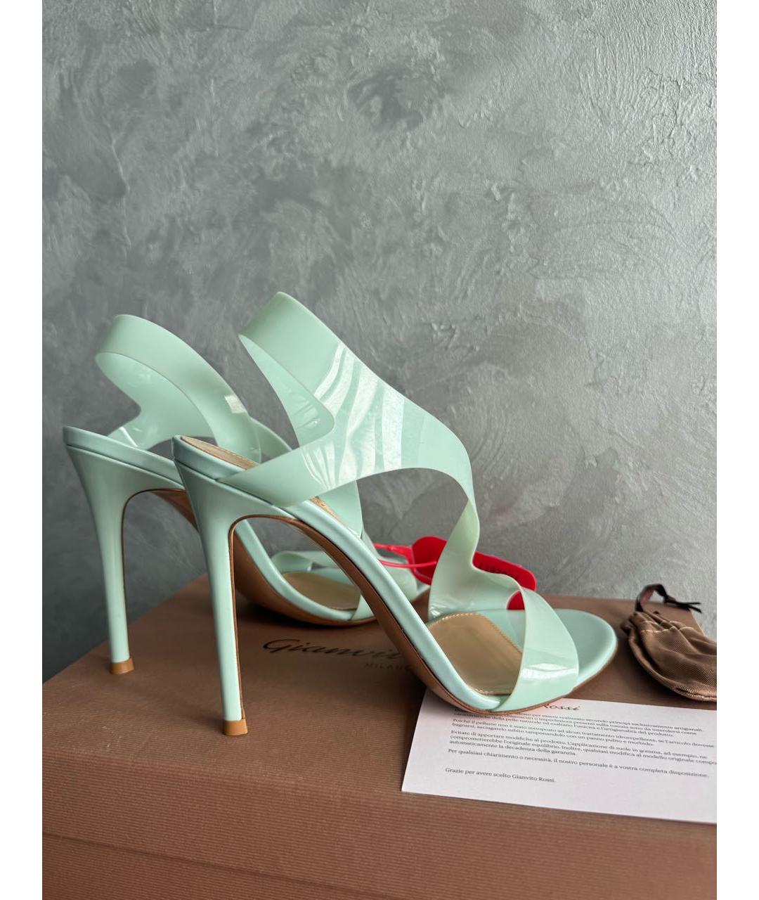GIANVITO ROSSI Бирюзовые босоножки, фото 2