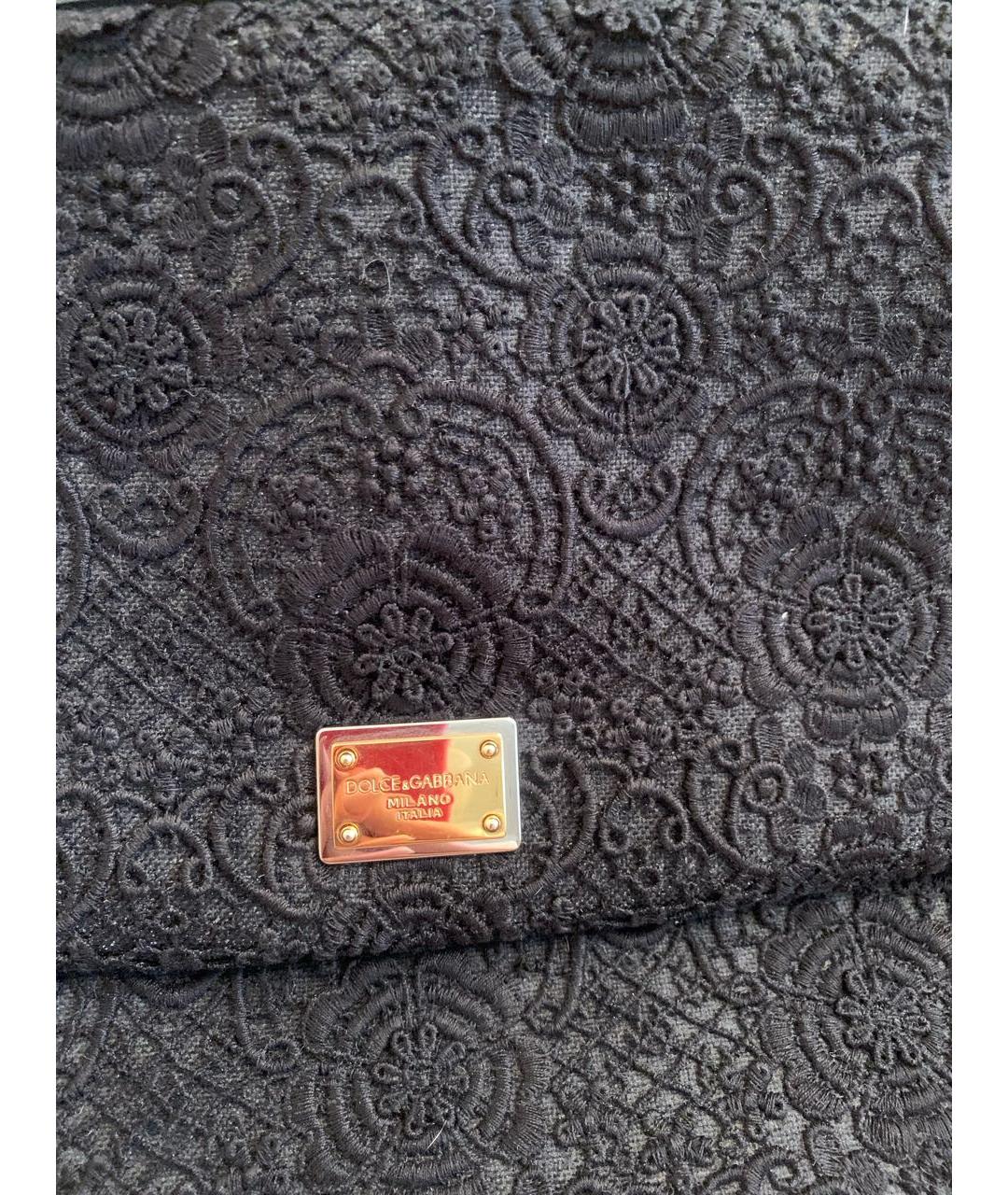 DOLCE&GABBANA Черная кожаная сумка с короткими ручками, фото 2