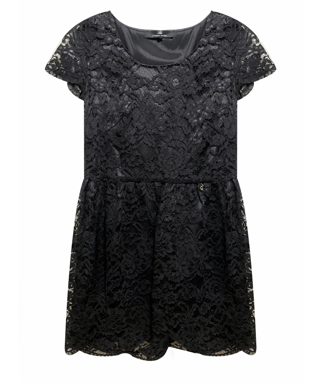 ELISABETTA FRANCHI Черное кружевное повседневное платье, фото 1