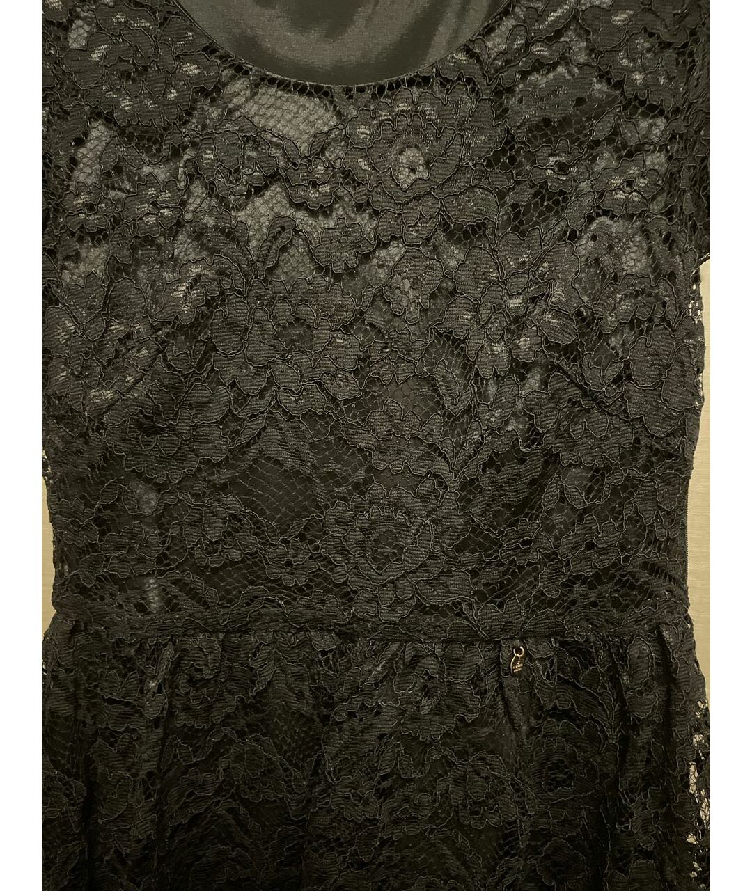 ELISABETTA FRANCHI Черное кружевное повседневное платье, фото 4
