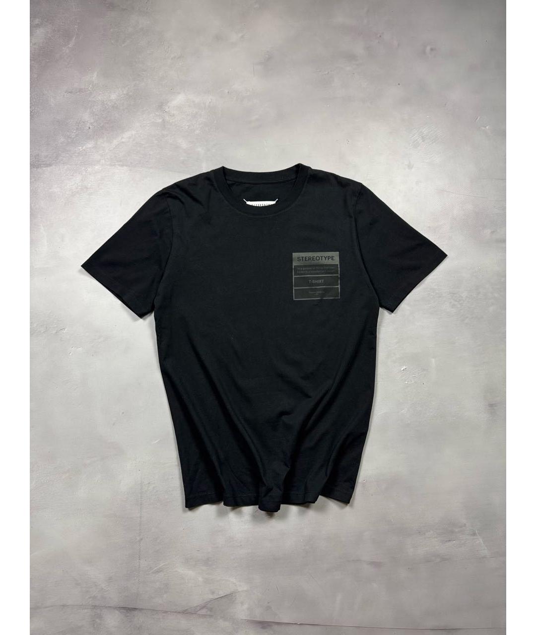 MAISON MARGIELA Черная хлопковая футболка, фото 9