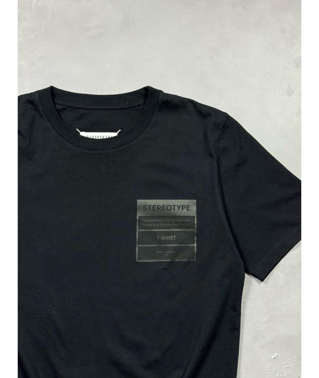 MAISON MARGIELA Черная хлопковая футболка, фото 2