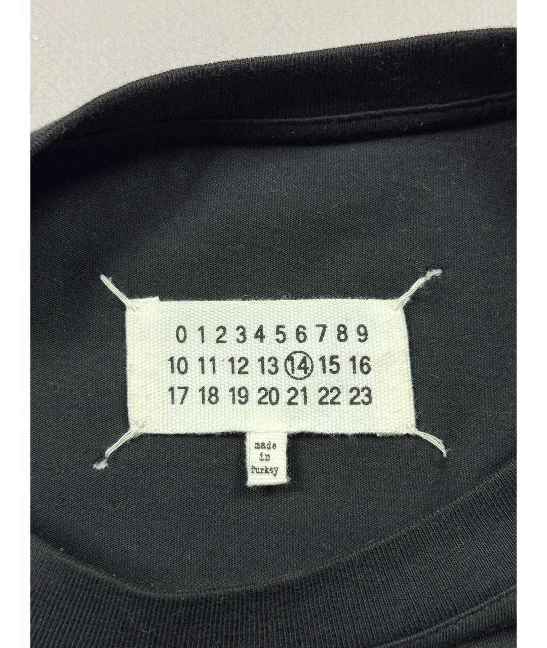 MAISON MARGIELA Черная хлопковая футболка, фото 6
