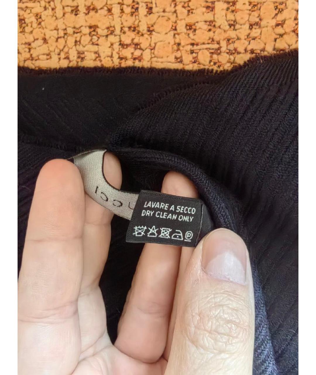 GUCCI Синий шерстяной шарф, фото 4