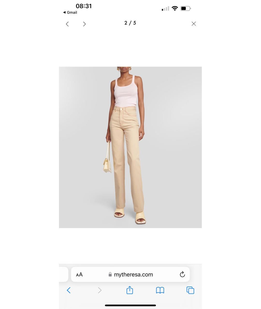 JACQUEMUS Розовая хлопко-эластановая майка, фото 5