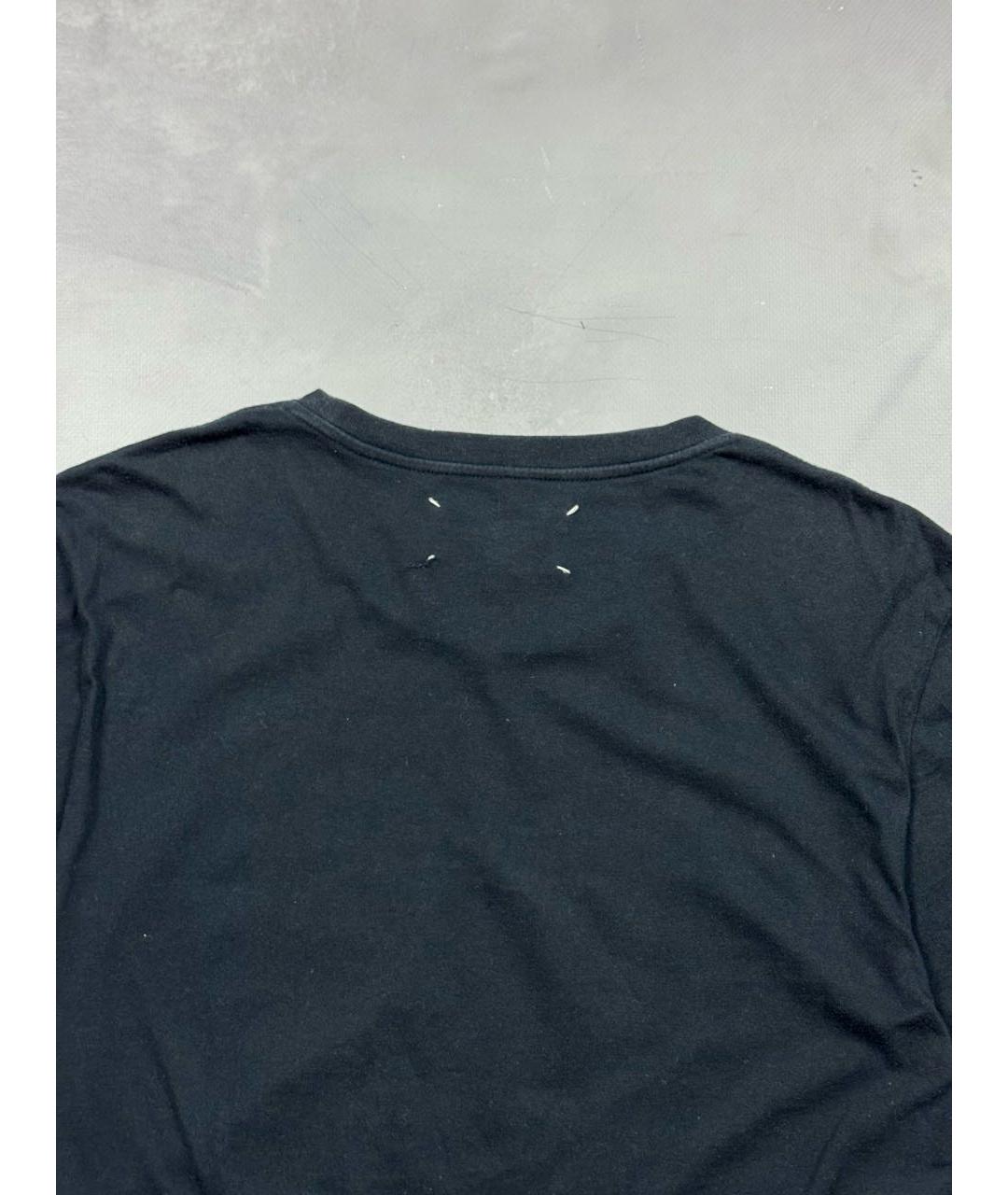 MAISON MARGIELA Черная хлопковая футболка, фото 4