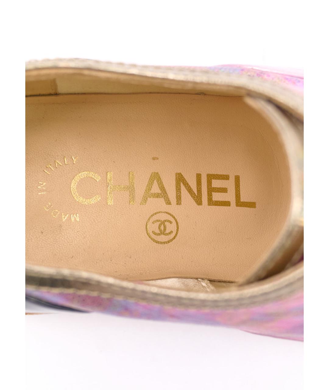 CHANEL Розовые кожаные брогги и оксфорды, фото 5