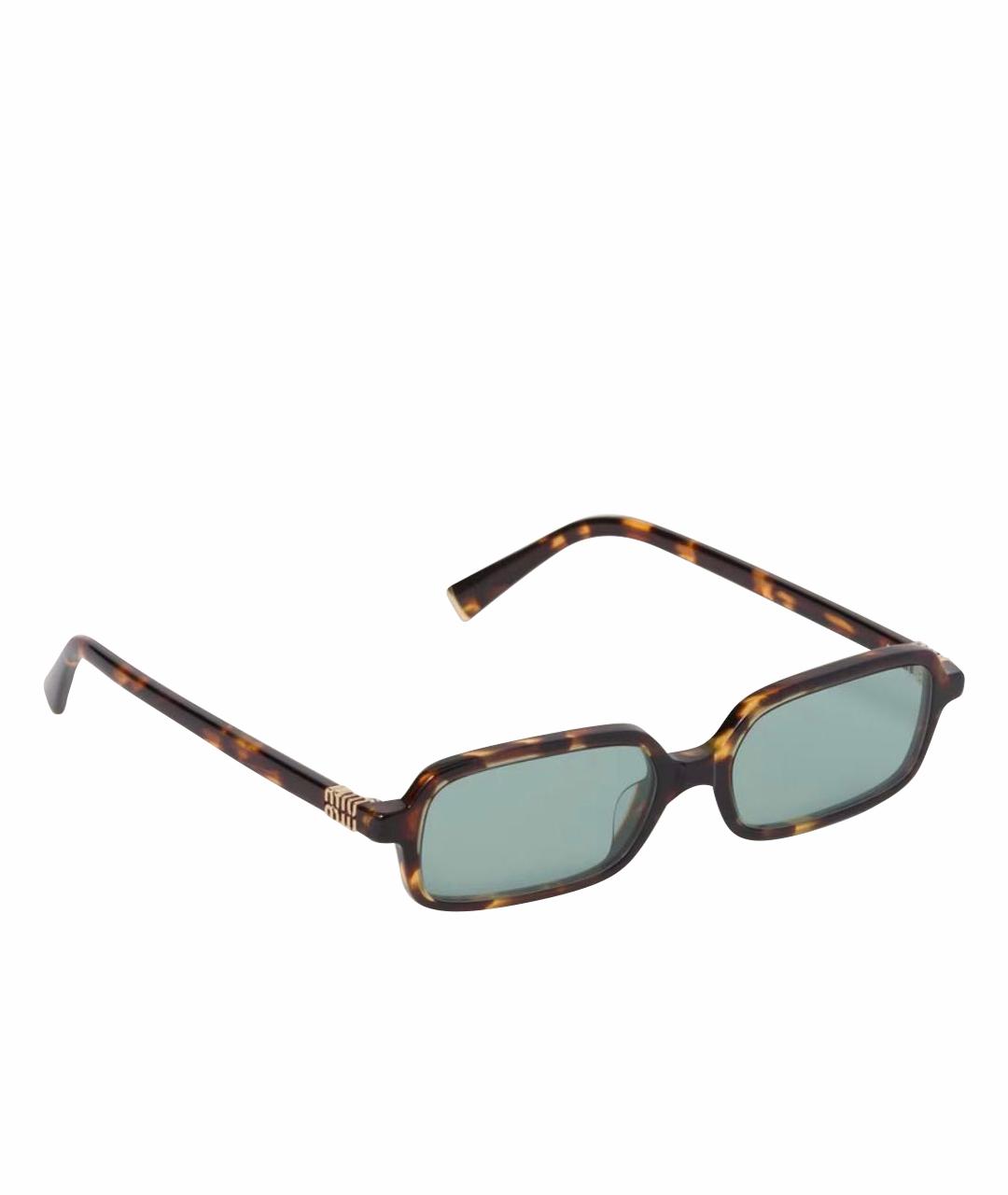 MIU MIU Коричневые пластиковые солнцезащитные очки, фото 1