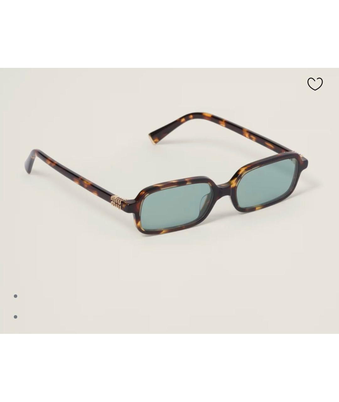 MIU MIU Коричневые пластиковые солнцезащитные очки, фото 3