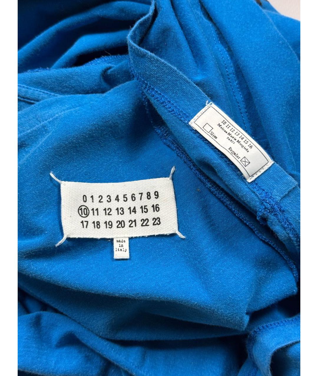 MAISON MARGIELA Синяя хлопковая футболка, фото 7