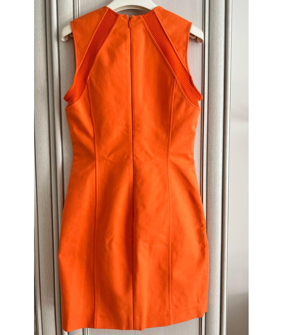 VERSACE Оранжевое хлопковое повседневное платье, фото 3