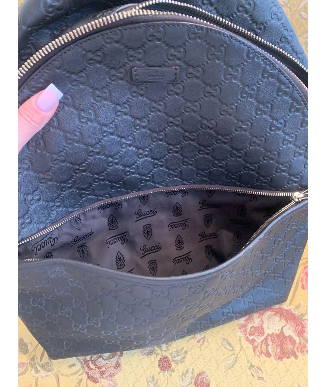 GUCCI Коричневый кожаный рюкзак, фото 6