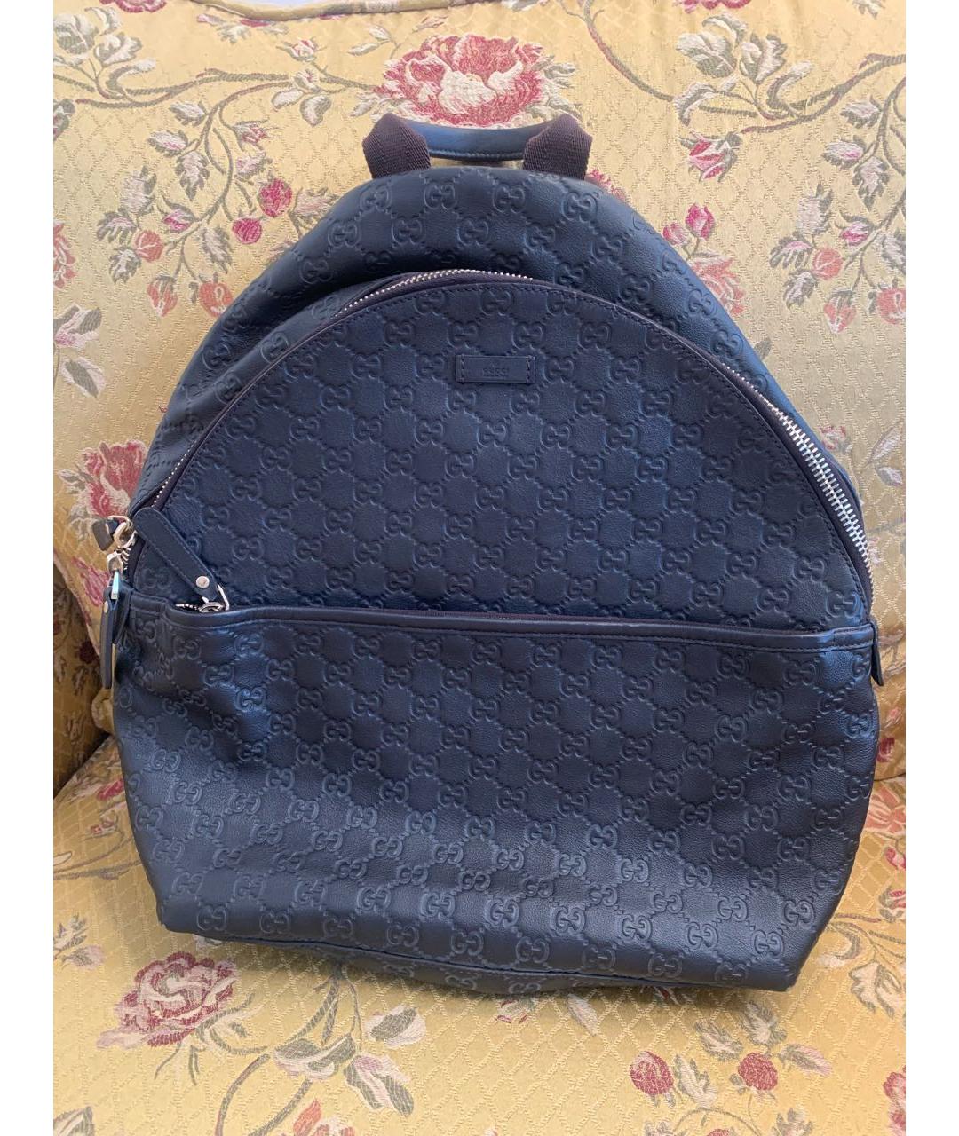 GUCCI Коричневый кожаный рюкзак, фото 7