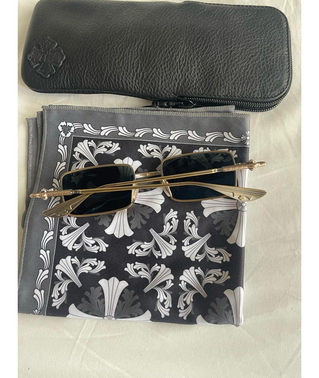 CHROME HEARTS Золотые металлические солнцезащитные очки, фото 5