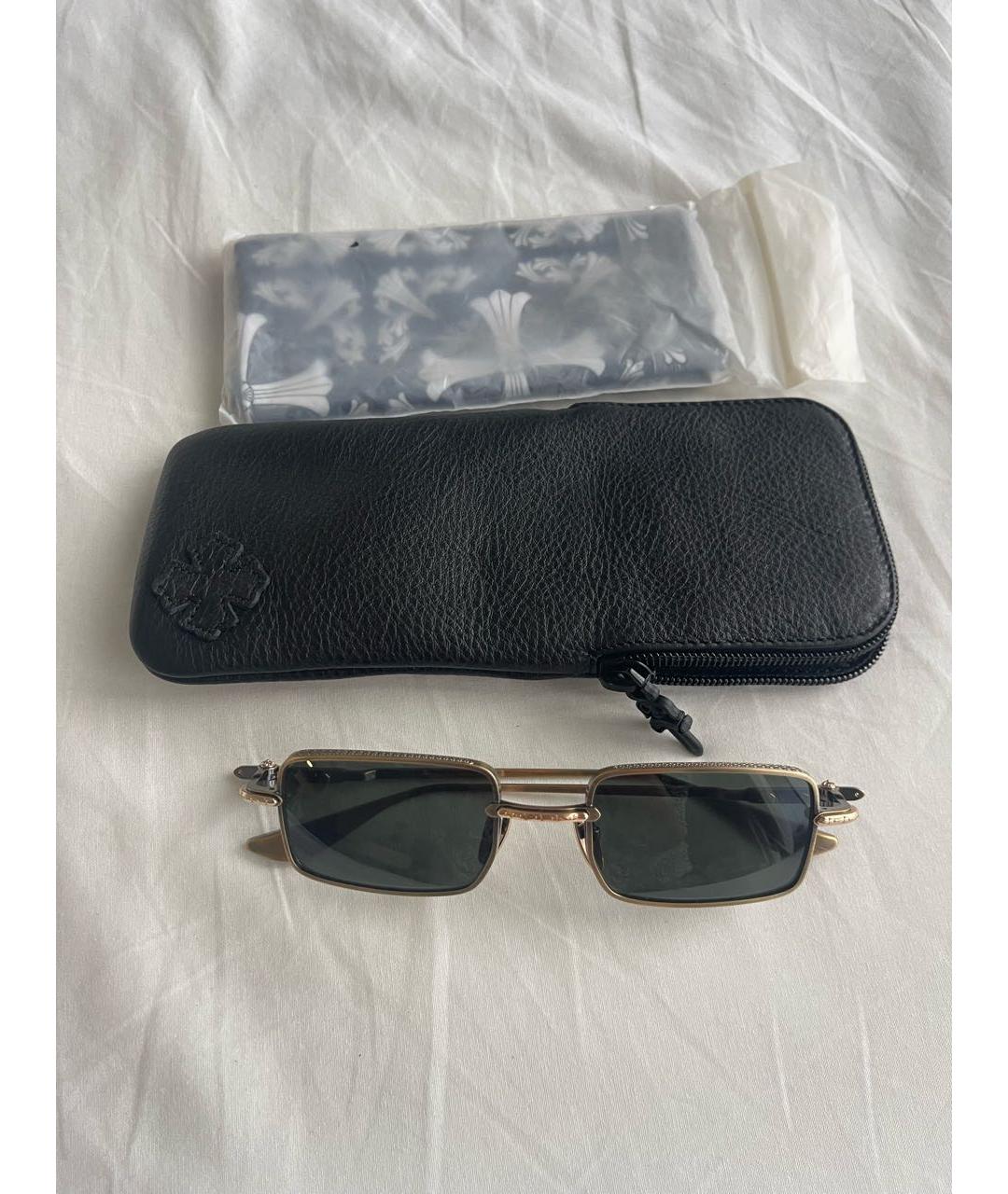 CHROME HEARTS Золотые металлические солнцезащитные очки, фото 4