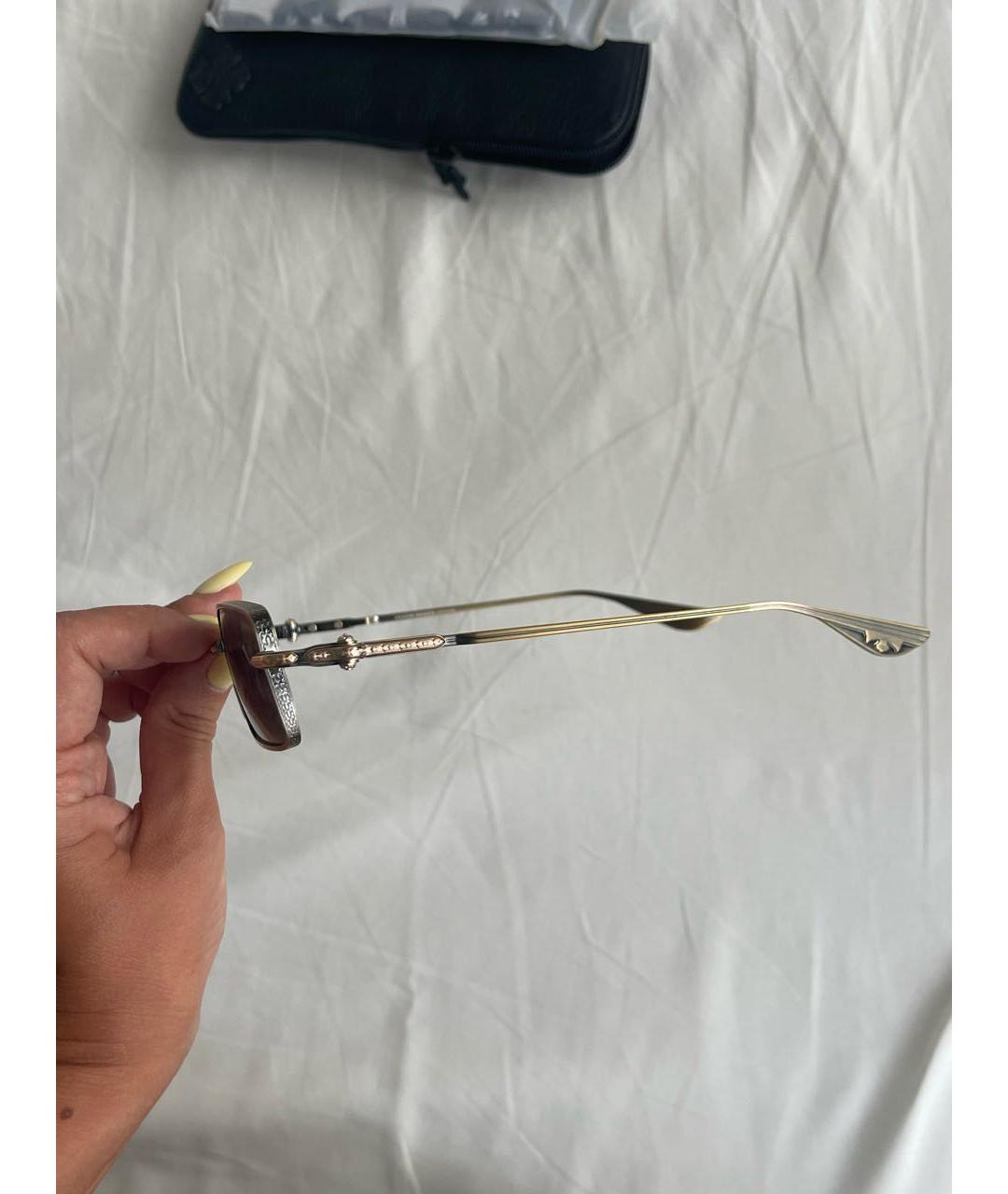 CHROME HEARTS Золотые металлические солнцезащитные очки, фото 2