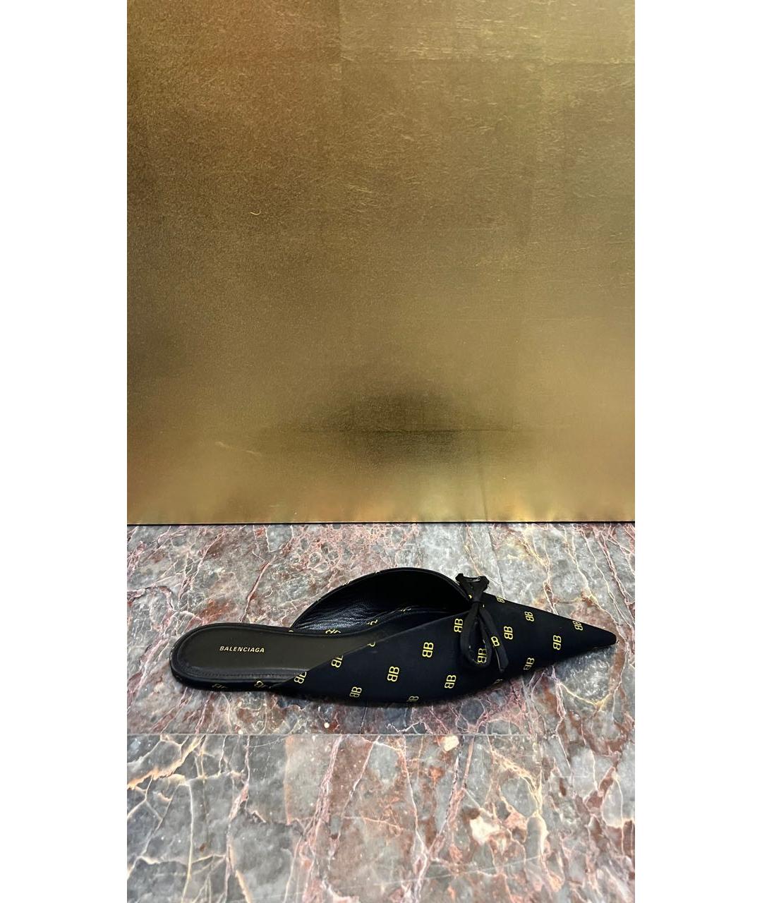 BALENCIAGA Черные текстильные мюли, фото 9